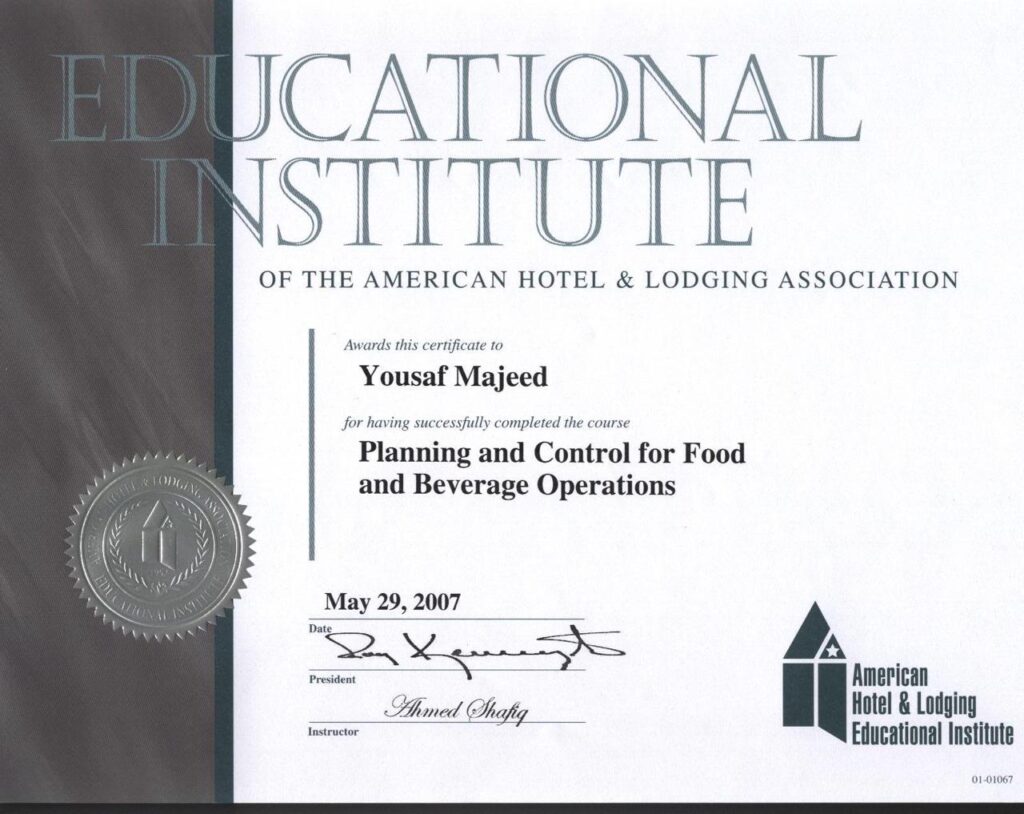 Planning and Control for Food and Beverage Operations — American Hotel & Lodging Educational Institute